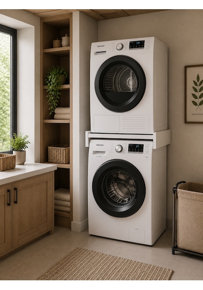 Vera Mini Çamaşır Makinesi Dolabı Üst Raf Organizer Beyaz