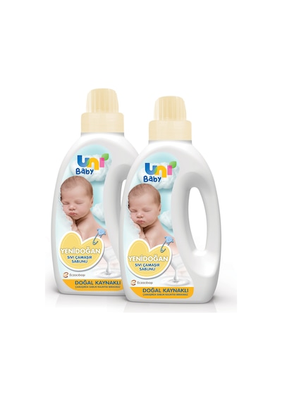 Uni Baby Parfümsüz Hipoalerjenik Yenidoğan Sıvı Çamaşır Sabunu 2 x 1500 ML