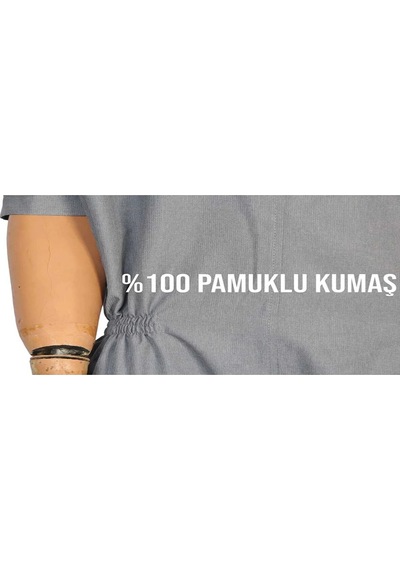 Ozclife Kısa Kol Gri Kumaş %100 Pamuk