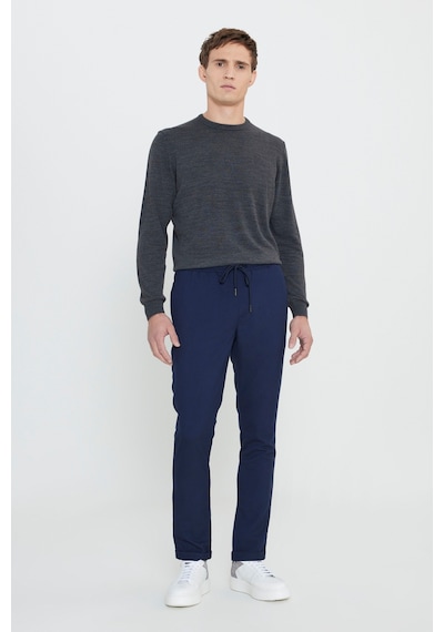 George Henry Slim Fit Dar Kesim Beli Bağlamalı Yan Cepli Jogger Pantolon Lacivert
