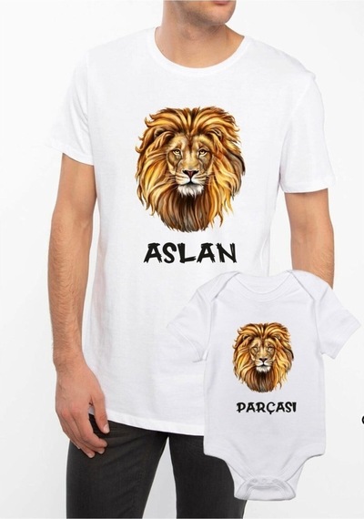Aslan Parçası Baba Oğul Kız Tişört Zıbın Kombini (544656684)