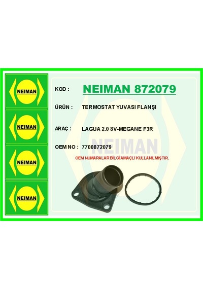 Bescher Termostat Yuvası Flanşı Lagua 2.0 8v-megane F3r Neıman 872079 7700872079