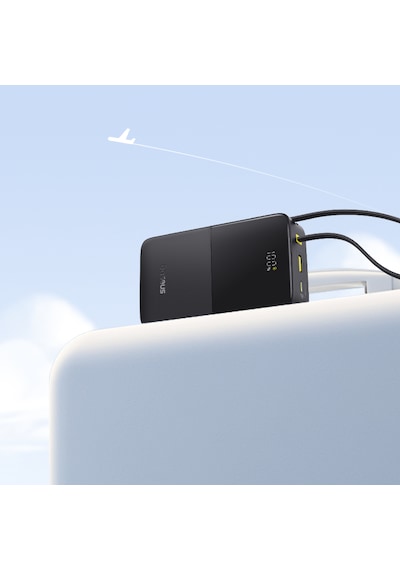 Baseus Enerfill Bipow2 Pro 20000mah Dahili Usb-c Kablolu, 22,5 W Hızlı Şarjlı, Led Ekranlı Powerbank, Siyah Siyah
