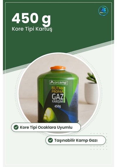 Butan Propan Gaz Kartuşu 450g Kore Tipi Kamp Ocağı Gazı Taşınabil