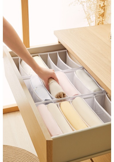 Ocean Home Textile 3'lü 7 Bölmeli Beyaz Renk File Çekmece İçi Düzenleyici Set