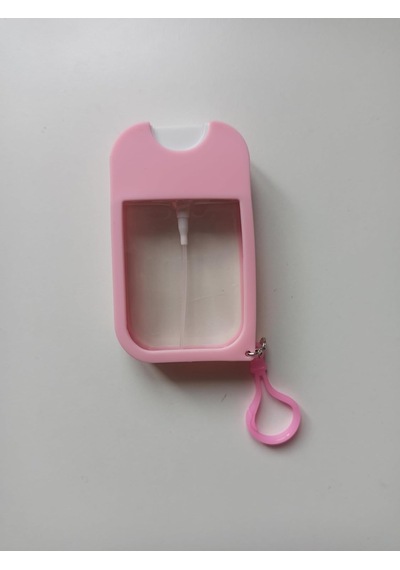 Silikon Kılıflı Sprey Şişesi 45 Ml Taşınabilir Anahtarlıklı Parfüm, Kolonya, Dezenfektan Ve Oda Kokusu Dolum Şişesi 1, Soft Pembe