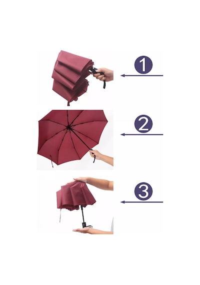 Eleven Markets Eleven Market Bordo Tam Otomatik Şemsiye Bordo