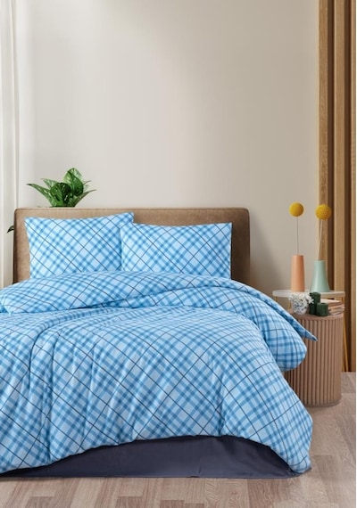 Mulberry Bret Pazen Flannel Kışlık Çift Kişilik Nevresim Takımı