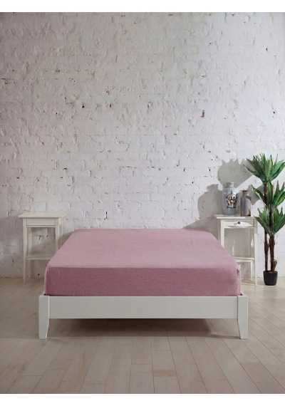 Battal Boy Pamuklu Lastikli Çarşaf, Ranforce Battal Boy Fitted Çarşaf 180x200+20 Cm Açık Pembe