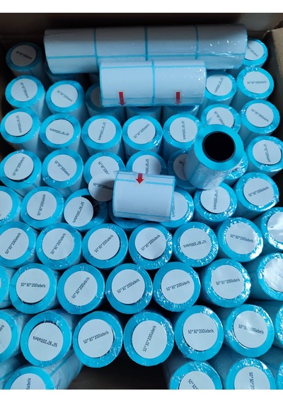 Barkod Etiket Sticker 50x30 Mm Lamine Termal Etiket 1 Rulo 200 Tam Adet Etikettir 1