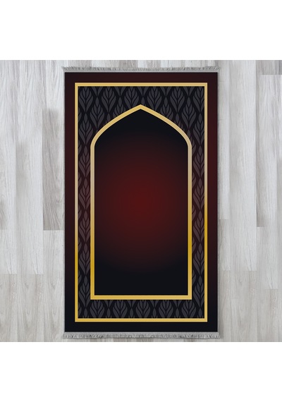 Evaşk Namazlık Dokuma Halı Kaymaz Muslumana Seccade66x113 Bordo EVASK808B80