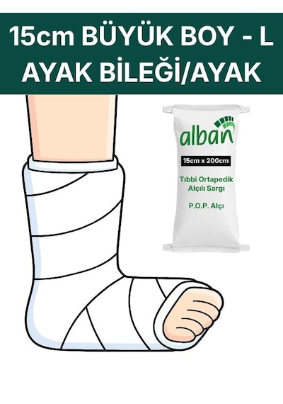 Alçılı Sargı Bezi 15 Cm X 2 M Ortopedik Medikal Alçı Bandaj Pop Plaster Of Paris