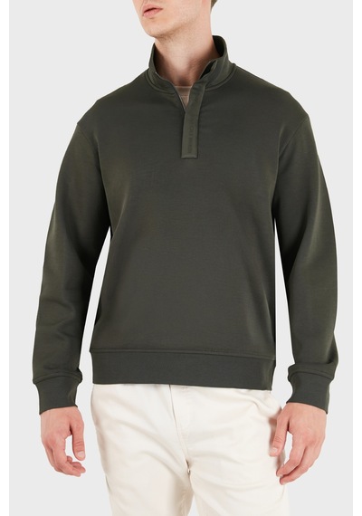 Armani Exchange Pamuklu Regular Fit Yarım Fermuarlı Dik Yaka Sweat Erkek Sweat Xm001295 Af10818 U8123 Koyu Kahve Koyu Kahverengi