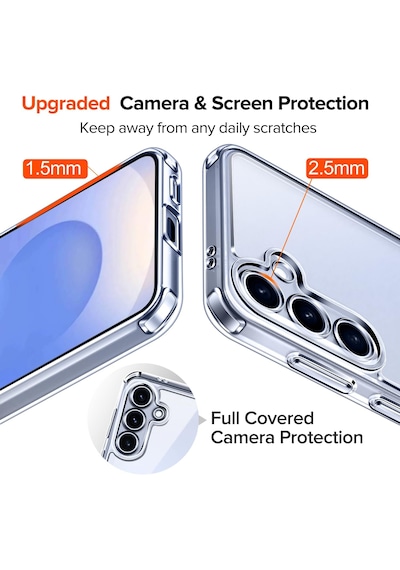 Samsung Galaxy Uyumlu S25 Kılıf Kamera Korumalı Yumuşak Şeffaf Silikon