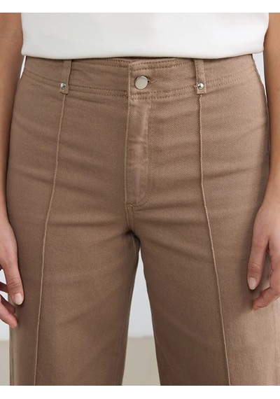 Lc Waikiki Bej Yüksek Bel Wideleg Kadın Jean Pantolon