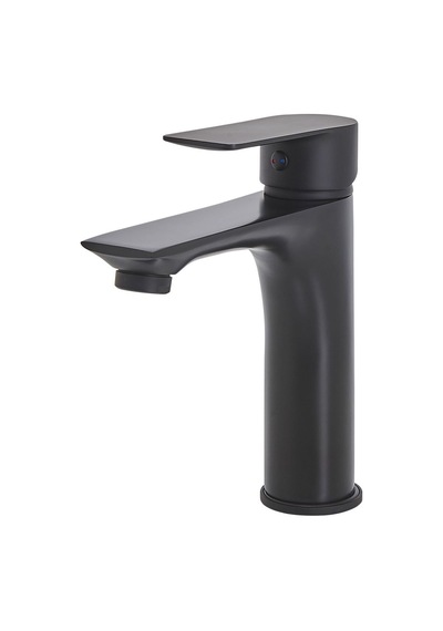 Berloı Lavabo Bataryası, Modern Tek Kulp Tasarım, Pirinç Gövde, G1/2 Bağlantılı Sabit Musluk Siyah