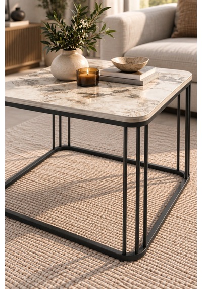 Sulorahome Orta Sehpa 60x60 Cm Beyaz - Efes