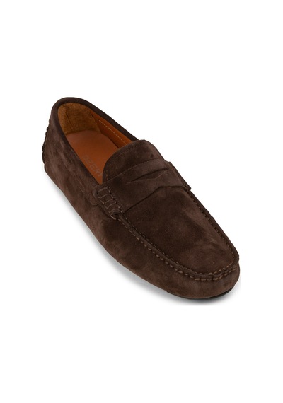 Deery Erkek Hakiki Süet Kahverengi Penny Loafer - E0920mkhvc01