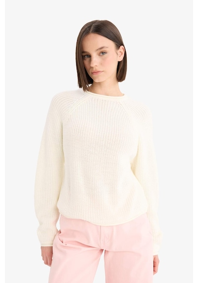 Defacto Coool Regular Fit Bisiklet Yaka Triko Kazak L2567az25wner98 Ekru