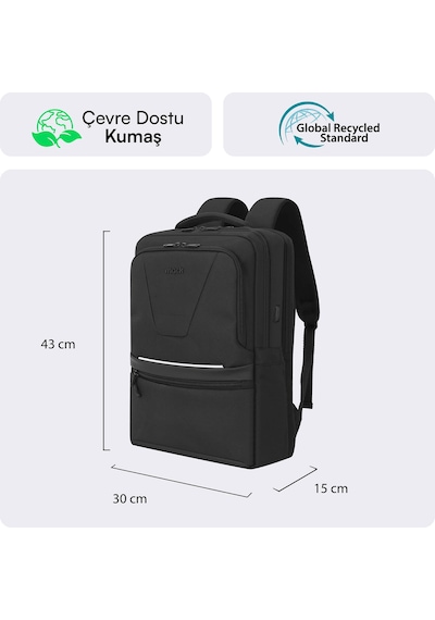 Mack Mce-1213 16 Offıce Pro-4 Eco Notebook Sırt Çantası Siyah