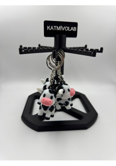 Milky Cow Anahtarlık Beyaz - Siyah