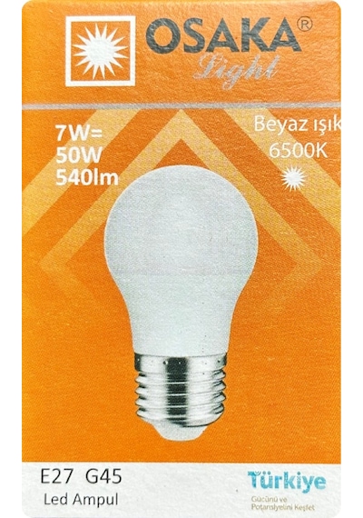 2 Adet Osaka 7w 50w Beyaz Işık E27 Duylu Kalın Duy Led Ampul