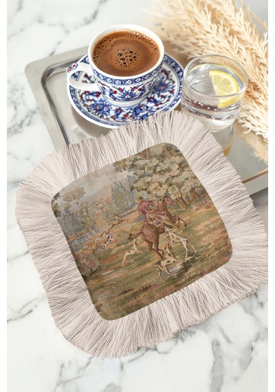 Avangard Avcı Temalı Saçaklı Sunum Peçetesi-klasik Sanat Esintili Pastel Krem Bardak Altlığı Mendil Grili Kehribar Avangard Avcı Temalı Saçaklı Sunum Peçetesi-klasik Sanat Esintili Pastel Krem Bardak Altlığı Mendil Grili Kehribar