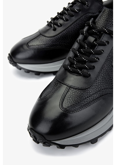 Valmenti Erkek Hakiki Deri Siyah Sneakers & Spor Ayakkabı 383 6400 Erk Ayk Y25 Syh Slvr/syh Fltr Siyah