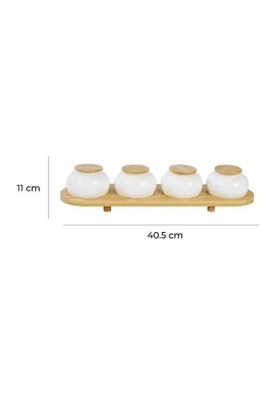 Simple 4'lü Baharat Seti Standlı B5838 Beyaz