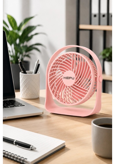 Hepu Hp-f11 Masaüstü Mini Vantilatör - 3 Kademeli Şarjlı Taşınabilir Masa Fanı