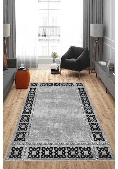 Eliana Home Dijital Baskı Yıkanabilir Kaymaz Taban Salon Halısı Ve Yolluk Rvg0820-fnl30 Gri