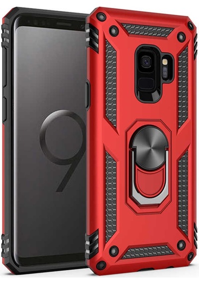 Galaxy S9 Kilif Zore Vega Yüzüklü Standli Zirh Kilif 556702054