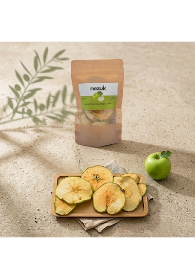 Nezuk Güneş Enerjisi İle Kurutulmuş Doğal Yeşil Elma 100 G