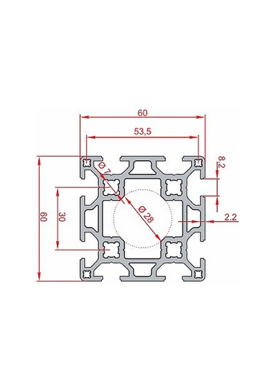 Doğuş Kalıp 60x60 Sigma Profil Çift Kanallı
