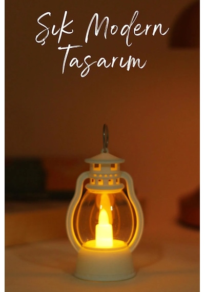 Led Mum Mini Kamp Tipi 1 Adet Pil Dahil Dumansız Alev Ledli Dekor Işığı Beyaz Pt430 Beyaz