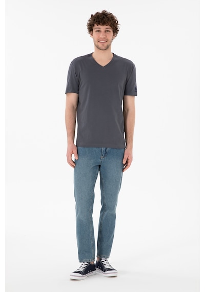 U.S. Polo Assn. Erkek Regular Fit V Yaka Antrasit Basic Tişört 50305858-VR006 U.S. Polo Assn. Erkek Regular Fit V Yaka Antrasit Basic Tişört 50305858-VR006
