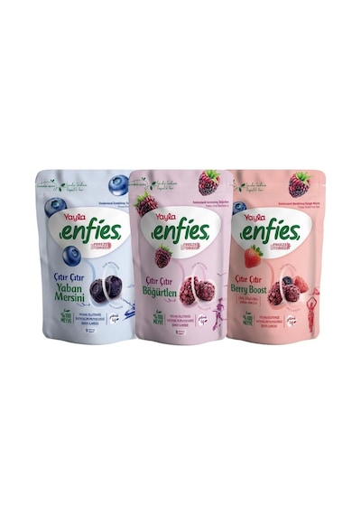 Yayla Enfies Freeze Dried Çıtır Meyve Paketi - 100% Doğal Katkısız Vegan Atıştırmalık Seti 15 G
