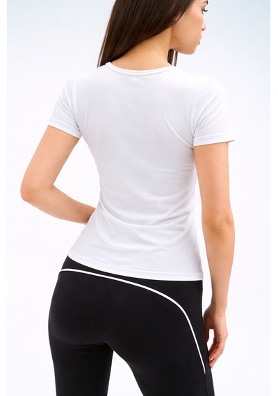 Normal People Irıs - Likralı Organik Pamuk Kumaştan Slimfit Kadın T-shirt Beyaz
