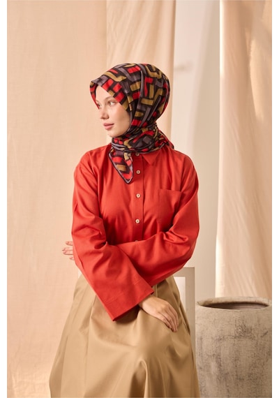 Silk Home Soft Eşarp 73096-03 Siyah, Mercan, Hardal, Eski Lavanta