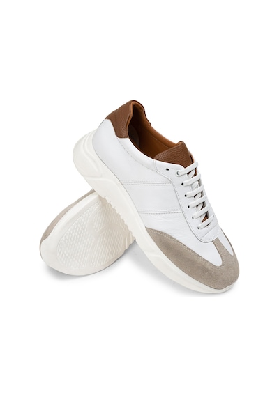 Deery Hakiki Deri Beyaz Erkek Sneaker Ayakkabı - 01961Mbyzp01 Beyaz
