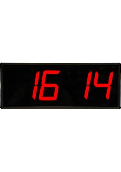Sanec Wifi Senkronize Dijital Led Duvar Ve Masa Saati Otomatik İnternet Saat Ayarlı, Kırmızı Led, 16x40 Cm Kırmızı