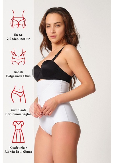Beyaz Mı Emay 2932 Double Karın Agraf Destekli Slip Lazer Korse Beyaz