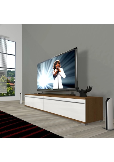 Decoraktiv Eko 140t Mdf Tv Ünitesi Tv Sehpası - Ceviz - Beyaz Ceviz - Beyaz