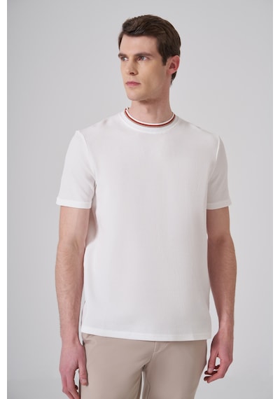 Morven Erkek Ekru Trend Düz Penye Bisiklet Yaka T-shirt 26ys018012454 Ekru