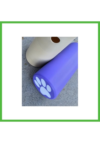Vaveni 3d Baskı Köpek Ödül Mama Dağıtıcı Yuvarlanan Silindir Zeka Oyuncağı Pati Desenli - Mor Arz
