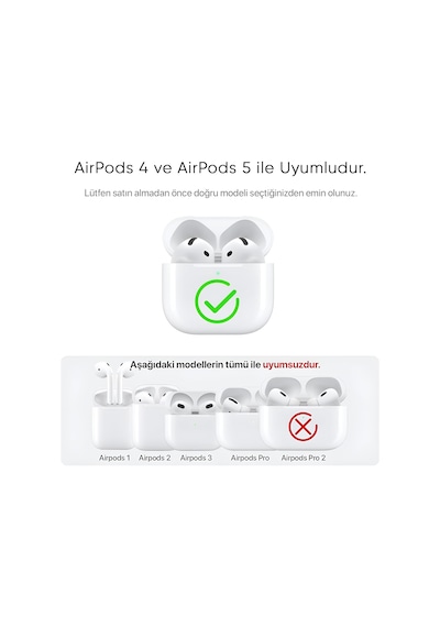 Airpods 4/5 İle Uyumlu Şeffaf Cyrstal Clear Ultra Berrak Silikon Kılıf - Alt Üst Ayrı Airpods 4/5