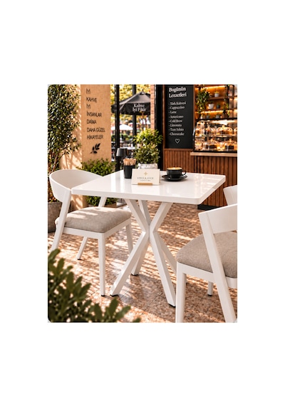 Kalınlaştırmalı Mutfak Cafe Balkon Bahçe Restoran Yemek Masası 70x70 Beyaz Beyaz Kare Beyaz - Beyaz Beyaz - Beyaz Kalınlaştırmalı Mutfak Cafe Balkon Bahçe Restoran Yemek Masası 70x70 Beyaz Beyaz Kare Beyaz - Beyaz Beyaz - Beyaz