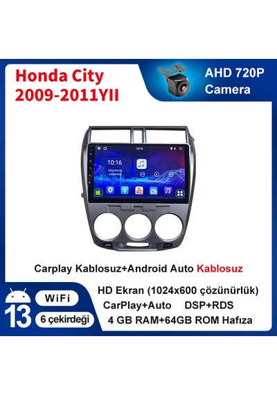 Honda City 2009-2011yıl 4gb Ram 64gb Rom Carplay Multimedya