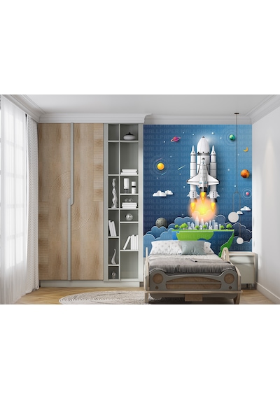 Çocuk Odası Uzay Serisi 04 Çocuk Odası Poster Duvar Kağıdı