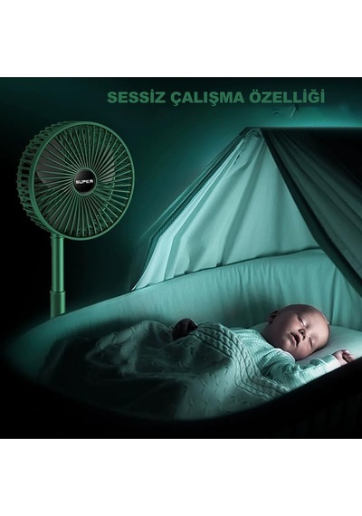 Robeve Masaüstü Vantilatör Şarjlı Vantilatör 3 Kademeli Vantilatör Fan Masa Üstü Kompakt Vantilatör